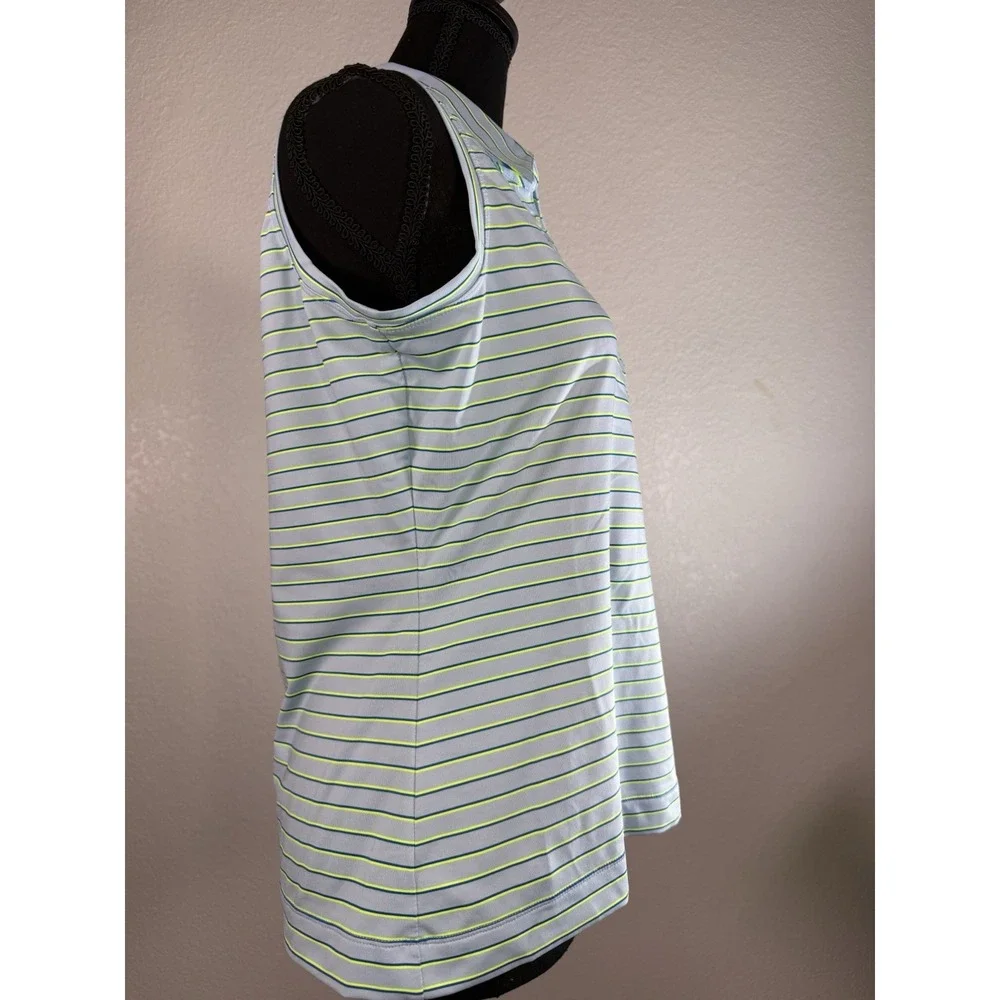 Nike Golf Polo Shirt Striped Embroidered Logo Blue Short Sleeve Women Medium‎